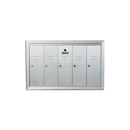 Florence Mfg Co Recessed Vertical 1250 Series, 5 Door Mailbox, Anodized Aluminum 1250-5HA